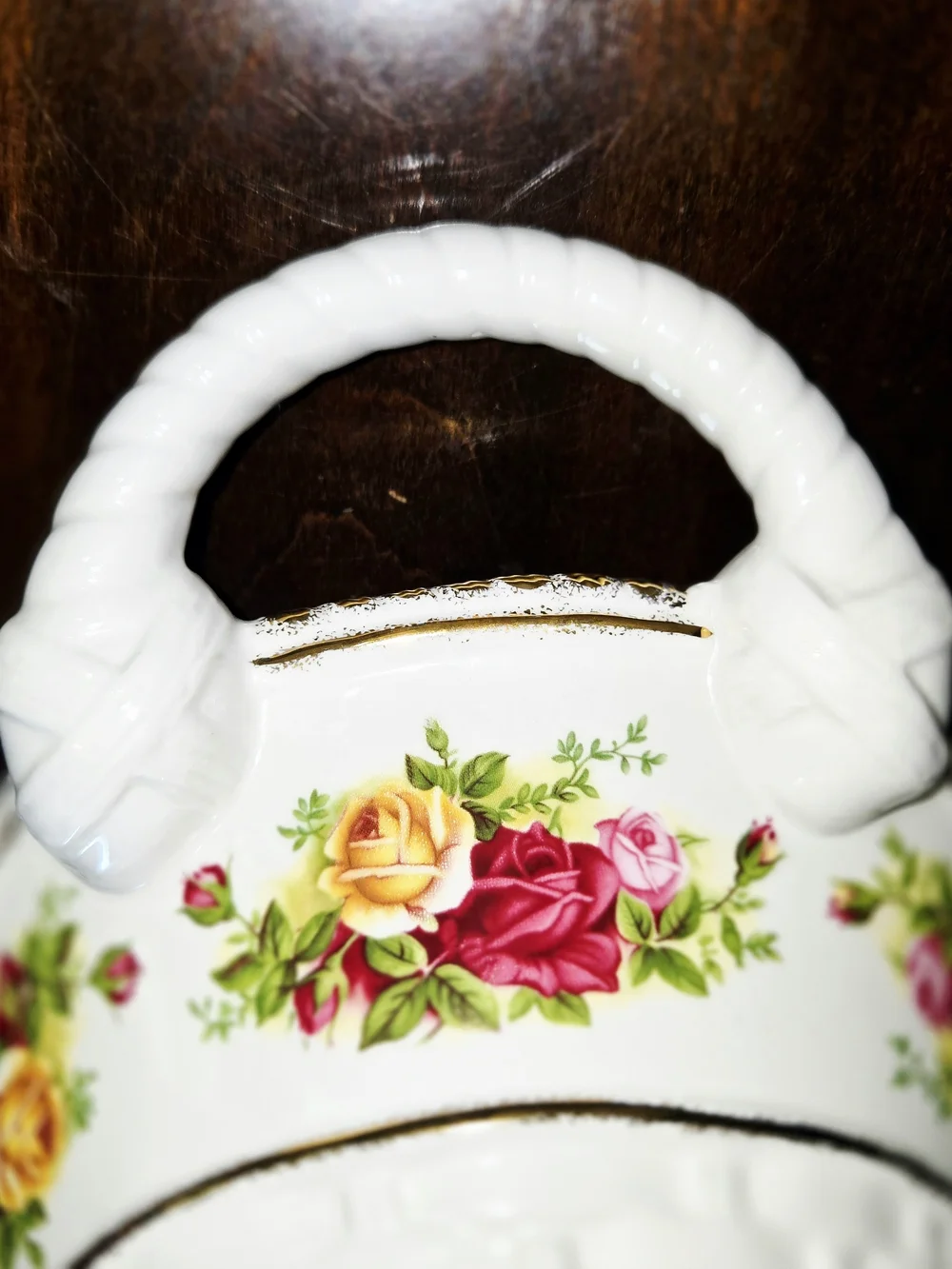 Royal Albert Old Country Roses Centerpiece Basket